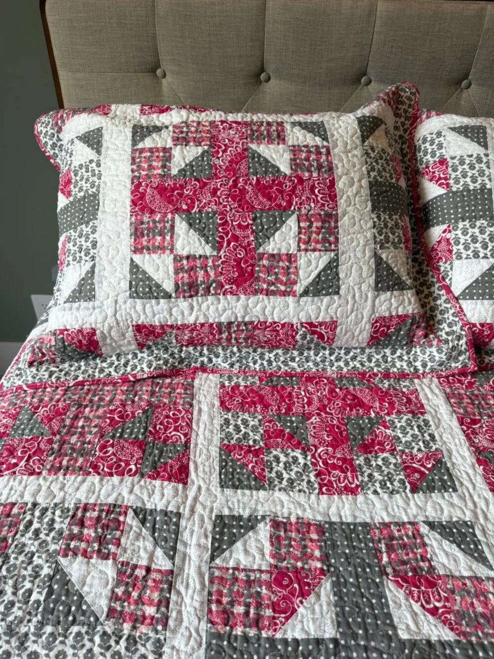 Vera Bradley Twirly Bird Pink Limited Edition Quilt Full Queen + 2 Matching Sham